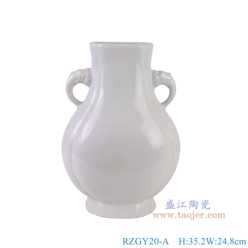 RZGY20-A白色象耳六面福桶瓶