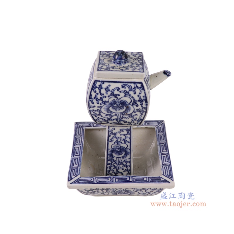RZGZ03青花缠枝异形壶俯视图