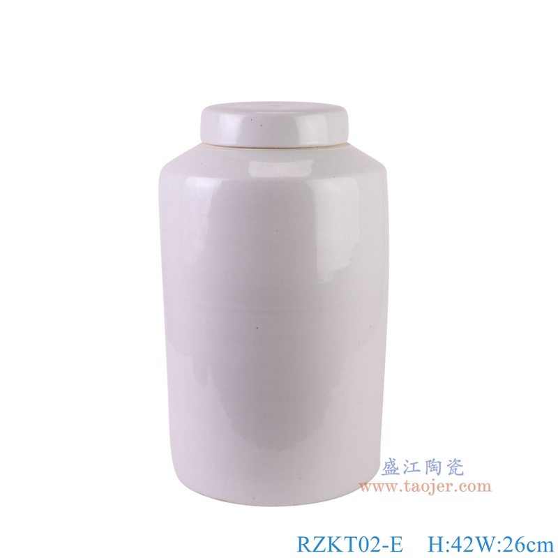 RZKT02-E纯白直筒冬瓜盖罐正面图