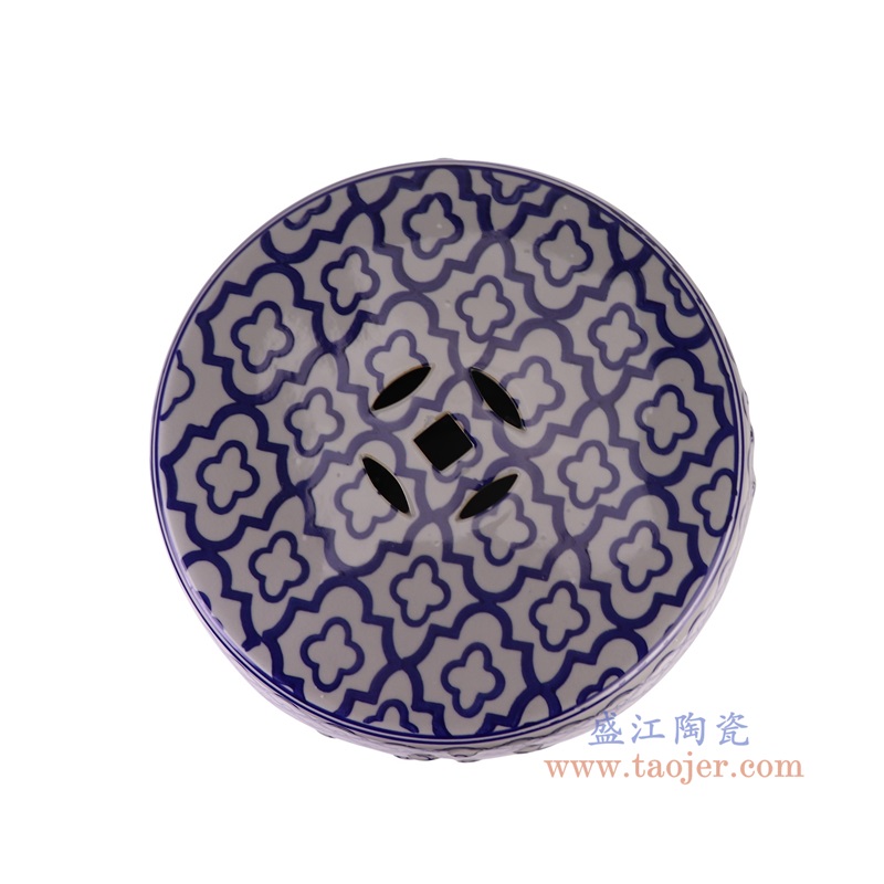 RZPZ38青花花纹凳子凉墩顶部图