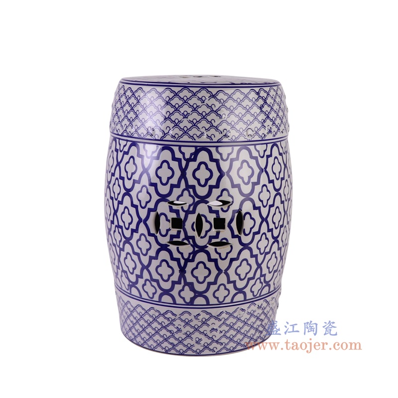 RZPZ38青花花纹凳子凉墩侧面图