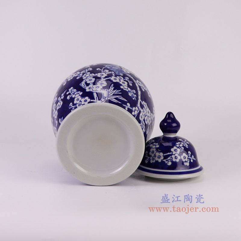 RZTO54-M青花冰梅将军罐中号