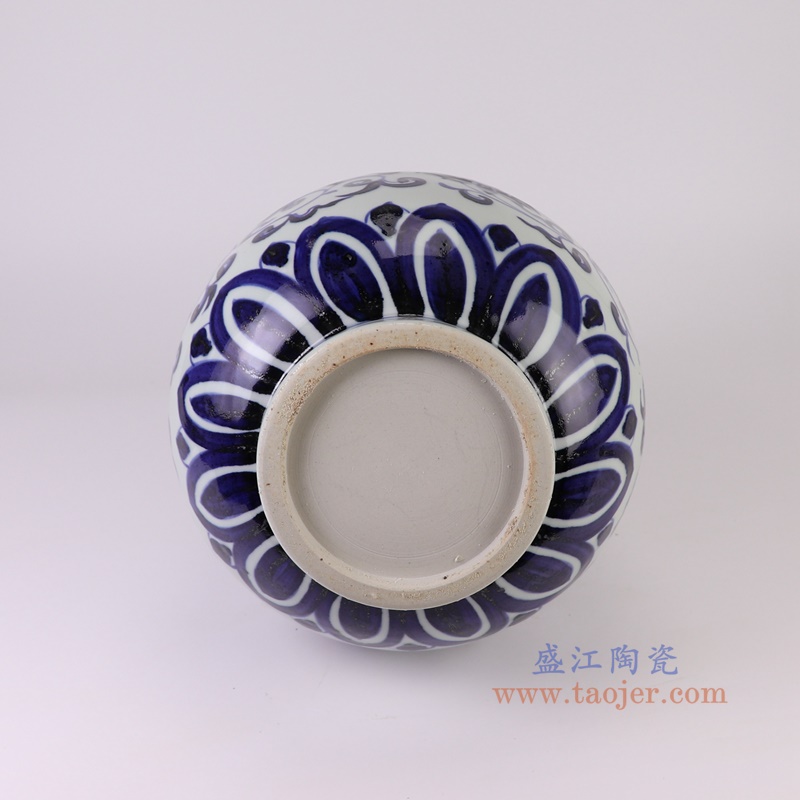 RXBA05青花缠枝莲玉壶春瓶底部图
