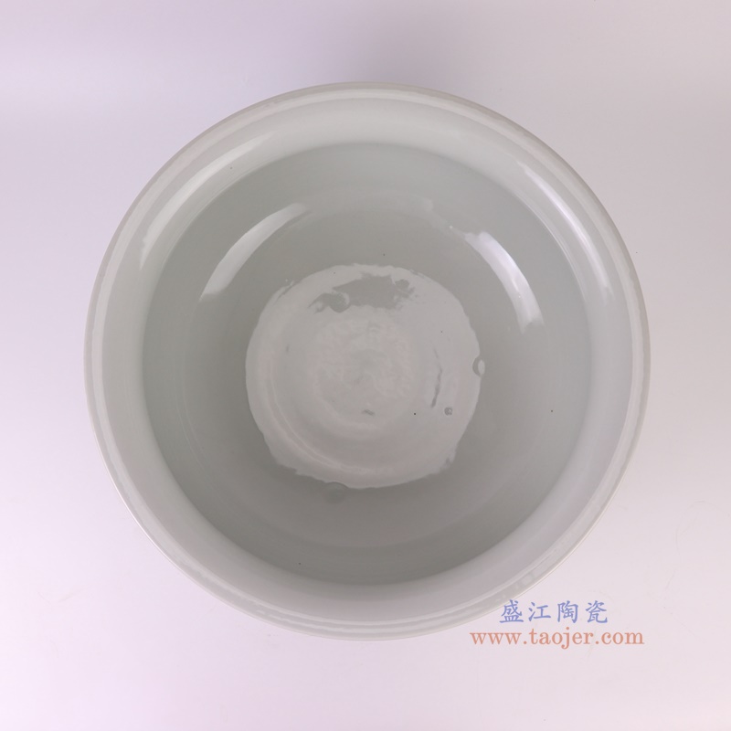 RZOY37青花山水梧桐水浅鱼缸顶部图