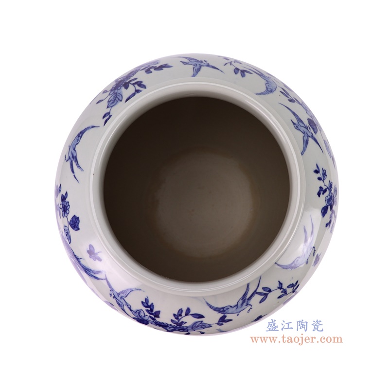 RZSC51-A青花花鸟冬瓜缸顶部图
