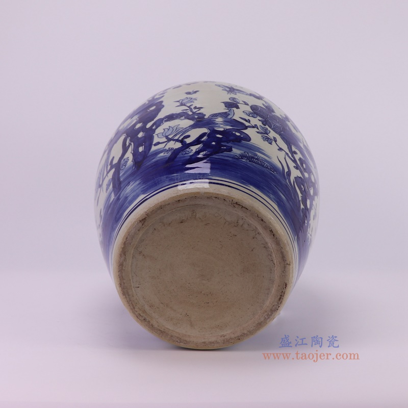 RZSC51-A青花花鸟冬瓜缸底部图