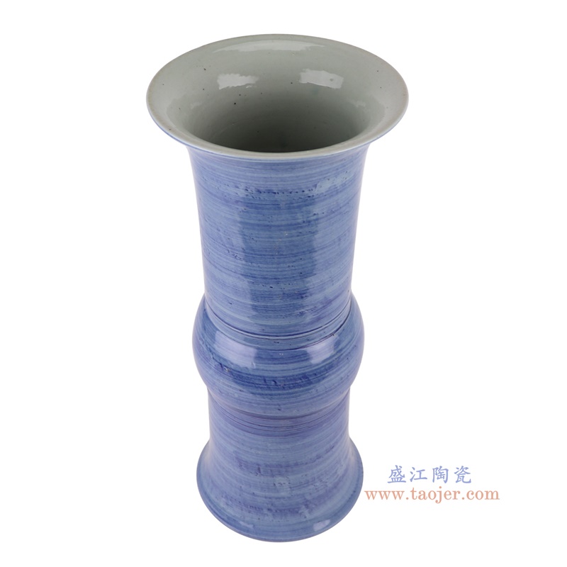 RZSX70青花蓝底条纹花觚瓶俯视图