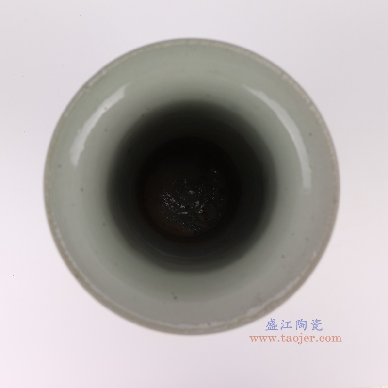 RZSX70青花蓝底条纹花觚瓶顶部图