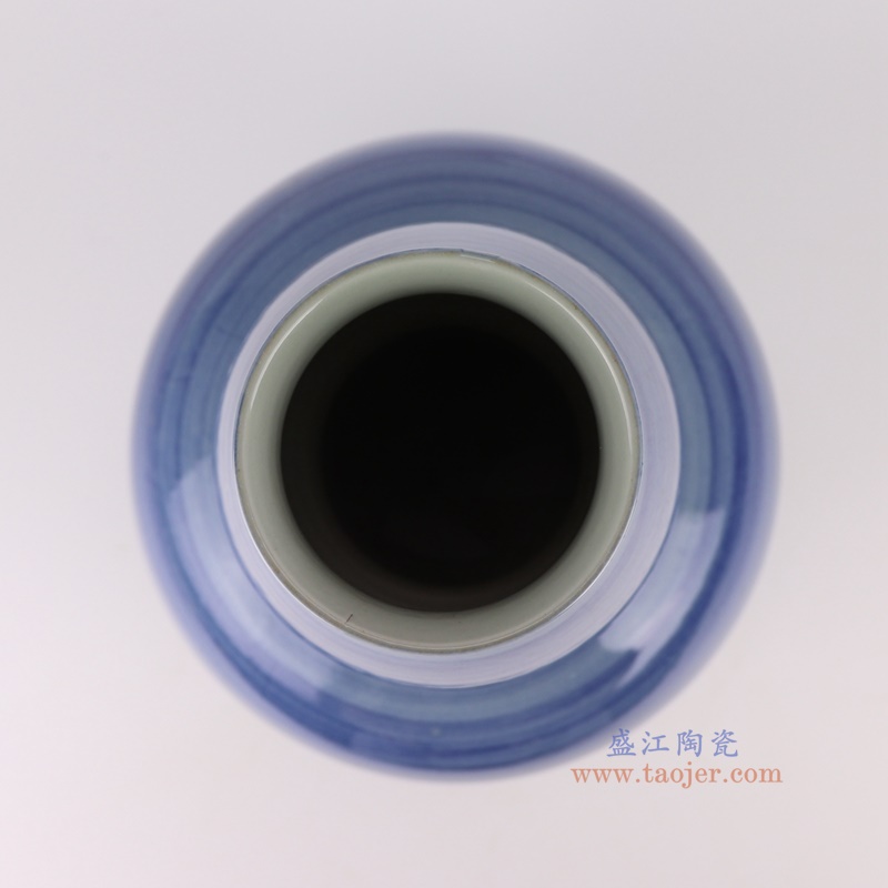 RZSX71青花蓝底条纹葫芦瓶顶部图