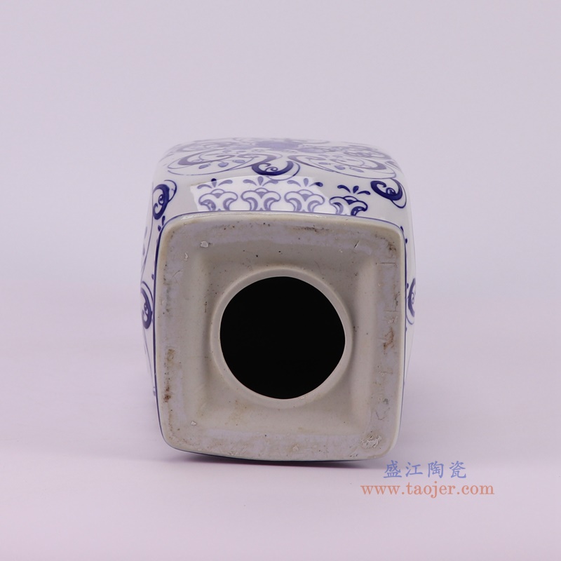 DS-RYPU48青花缠枝莲方口花瓶底部图