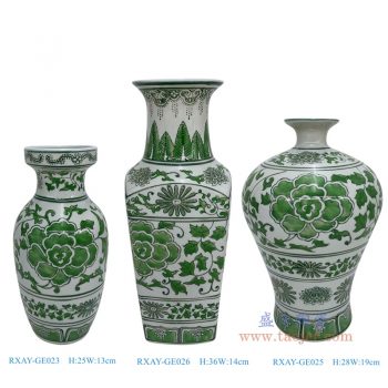 RXAY-GE023-RXAY-GE026-RXAY-GE025-zuhe 绿色花瓶组合