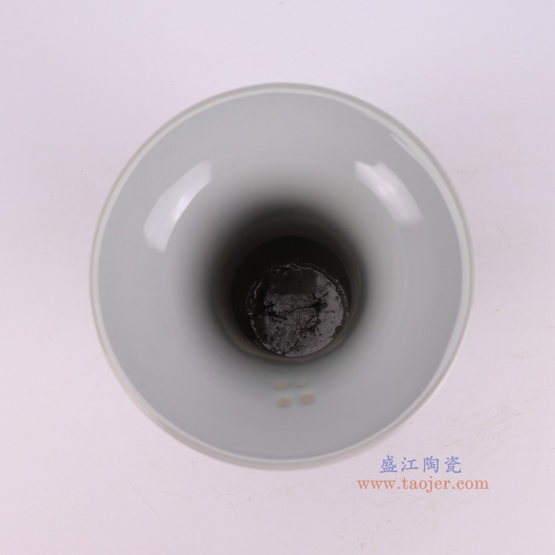 RXBN04青花山水人物花菇瓶顶部图