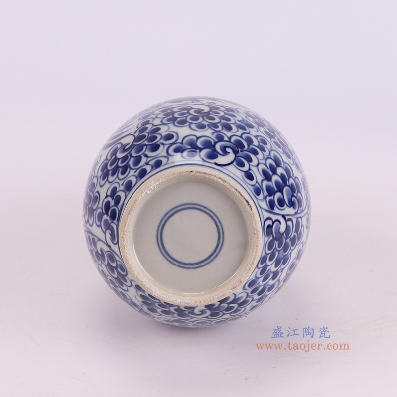 RXBN05青花凤凰穿花纹胆瓶底部图