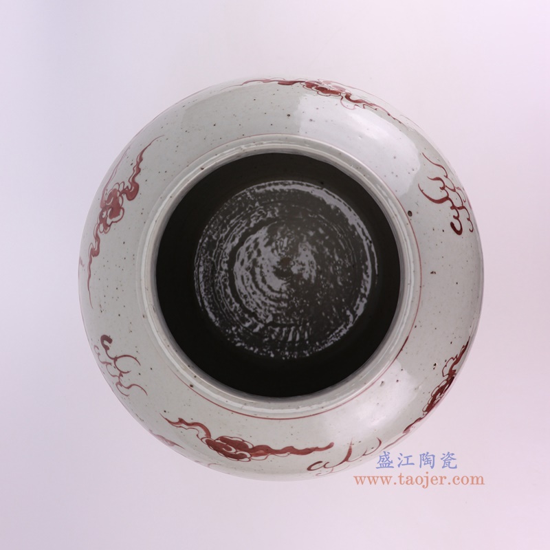 RXBN11-B釉里红龙纹冬瓜罐顶部图