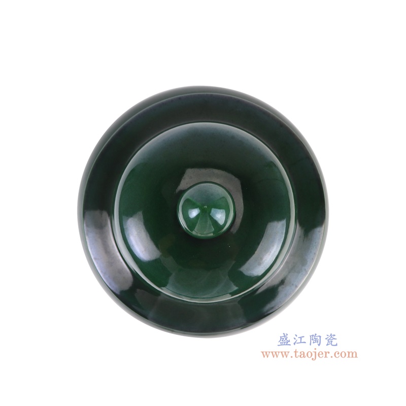 RYDB58-B-L-S-ZUHE颜色釉绿色将军罐顶部图