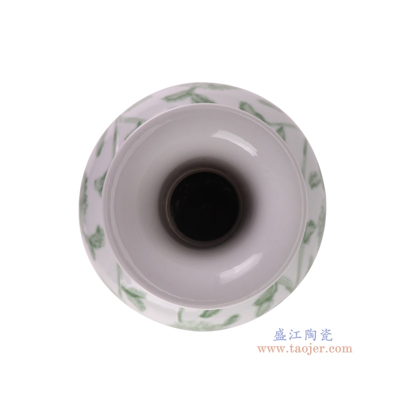 RYNQ276绿色缠枝莲赏瓶顶部图