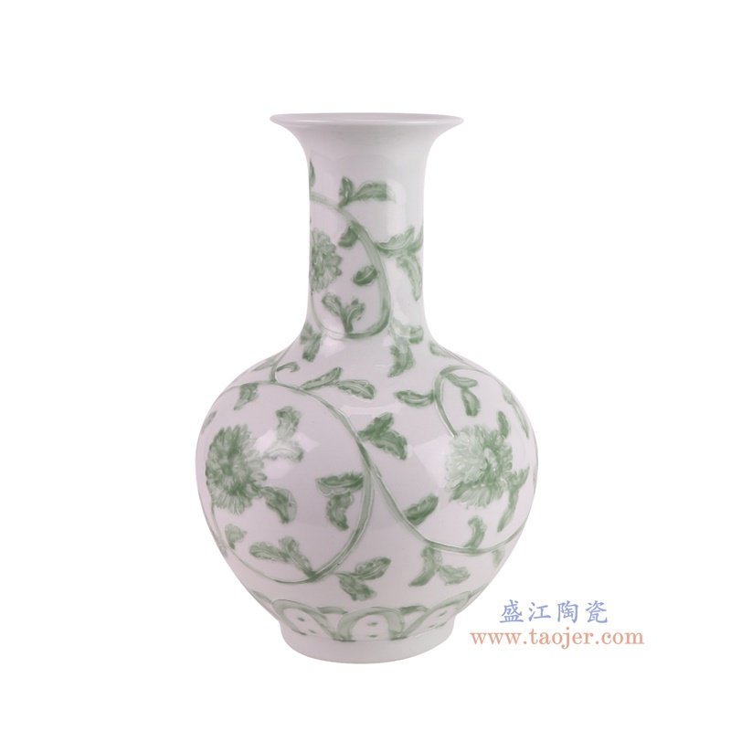 RYNQ276绿色缠枝莲赏瓶侧面图