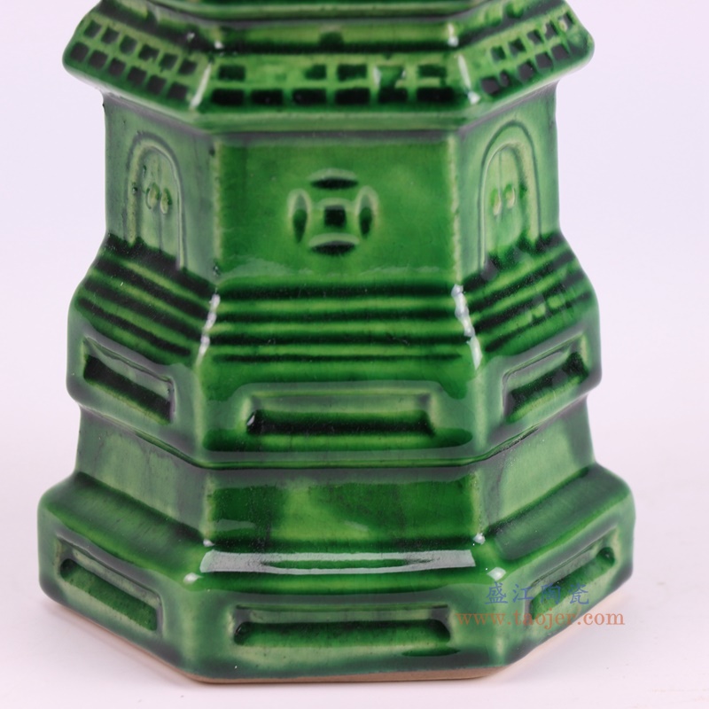 RZKR18-B绿色宝塔雕塑细节图