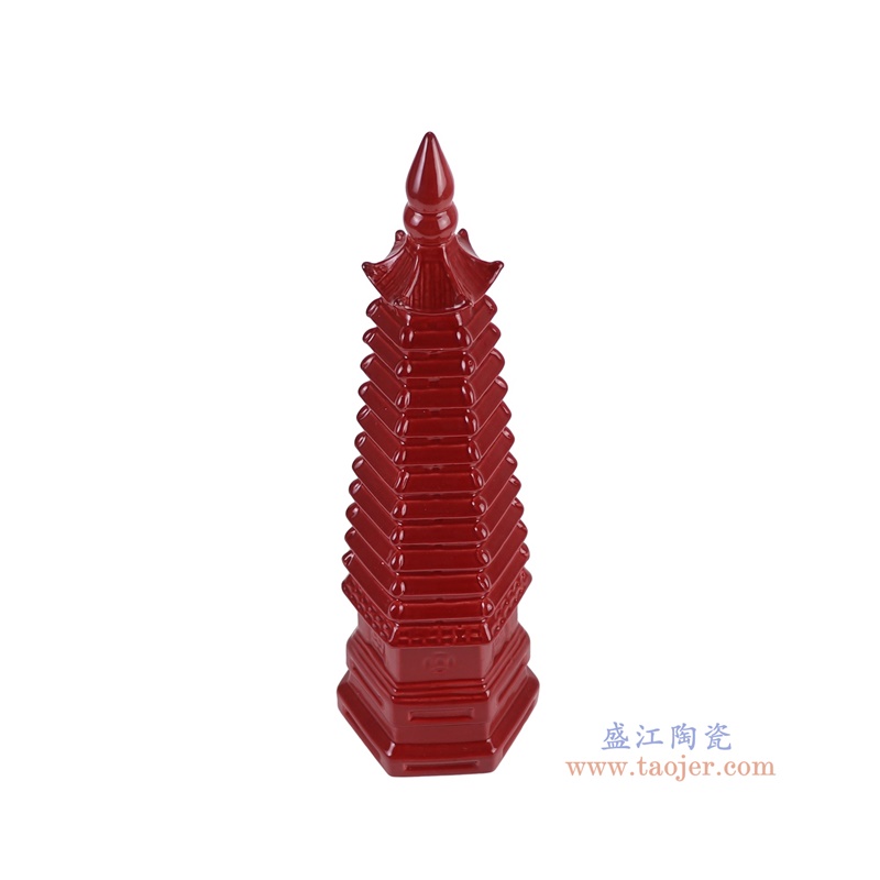 RZKR18-C红色宝塔雕塑俯视图