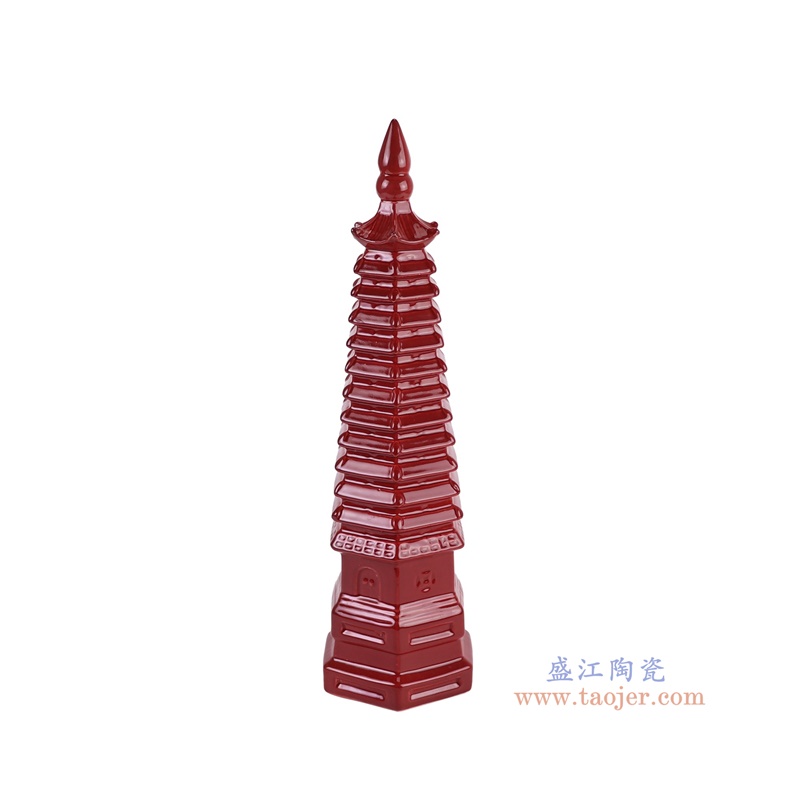 RZKR18-C红色宝塔雕塑侧面图