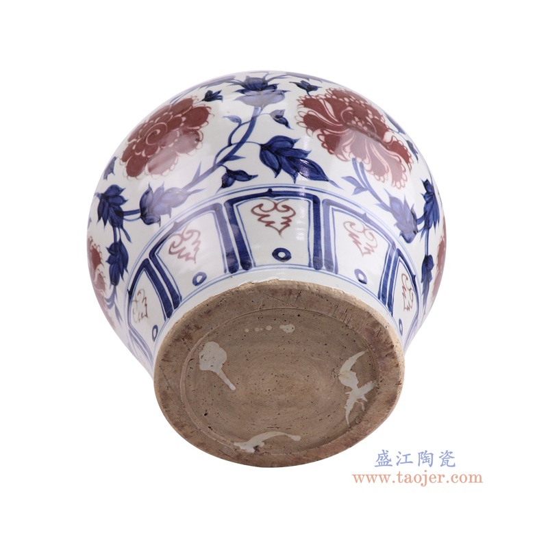 RZKR54青花釉里红缠枝莲大罐底部图