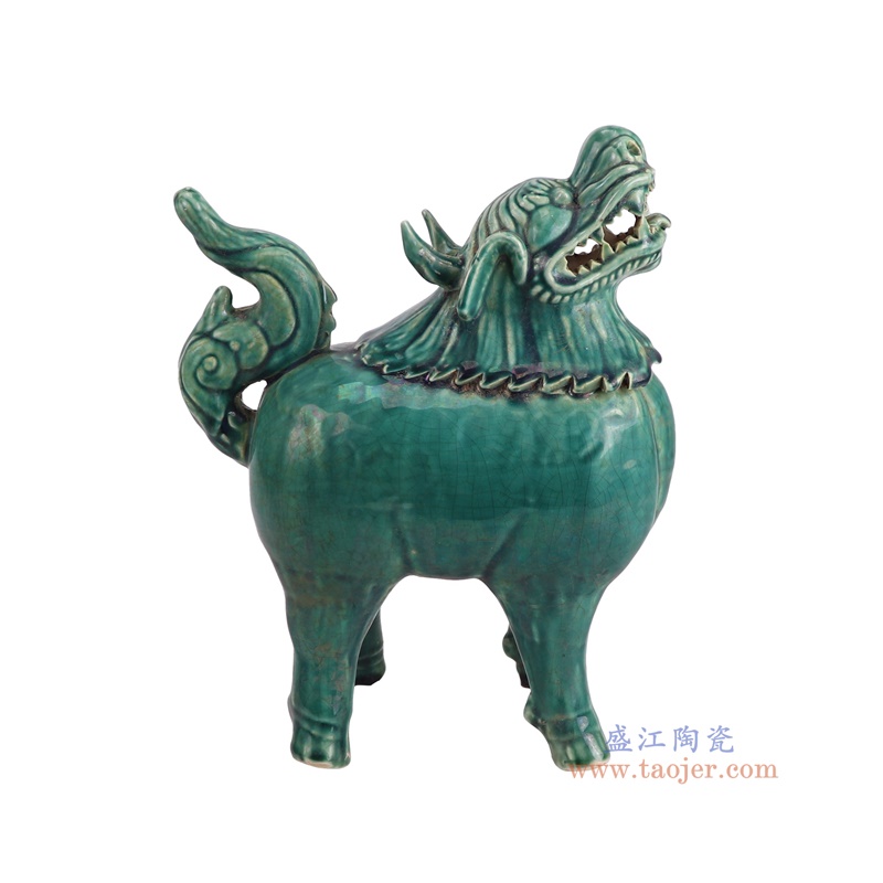 RZKR55绿色麒麟雕塑侧面图