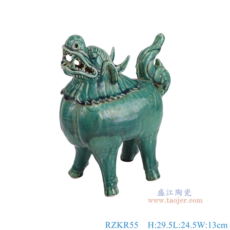 RZKR55绿色麒麟雕塑正面图