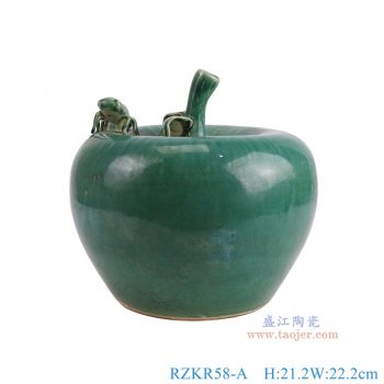 RZKR58-A  绿色苹果雕塑 高21.2直径22.2底径14重量1.9KG