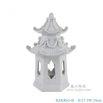 RZKR63-B  白色宝塔雕塑 高27.3直径19底径14.5重量1.6KG