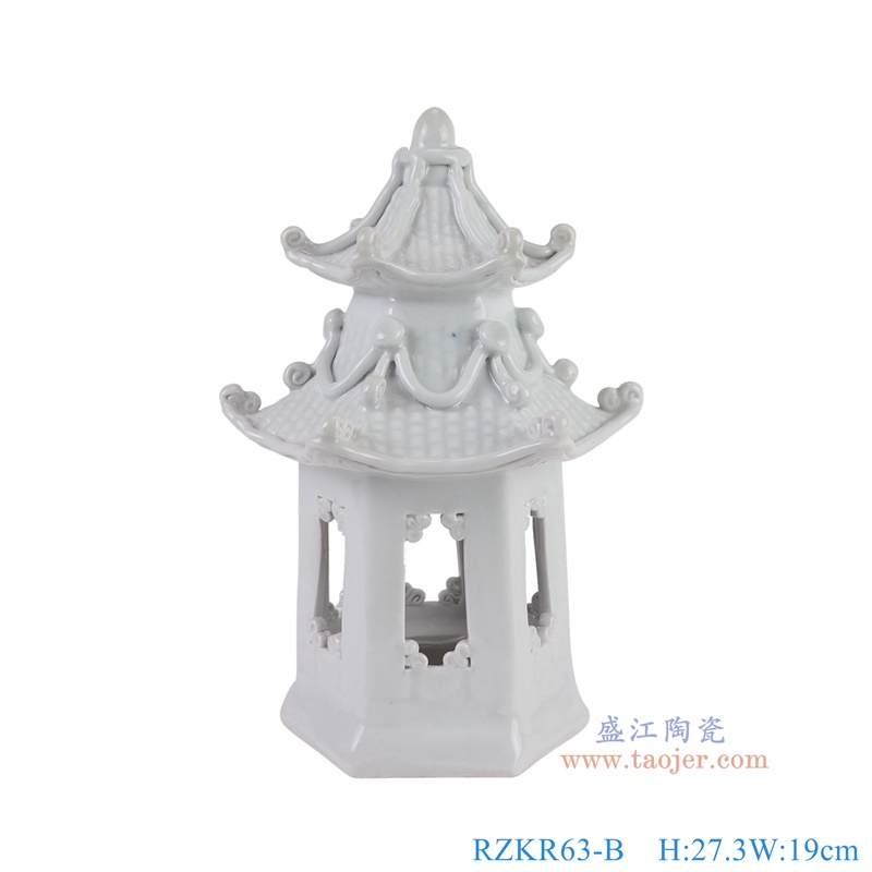 RZKR63-B白色宝塔雕塑正面图