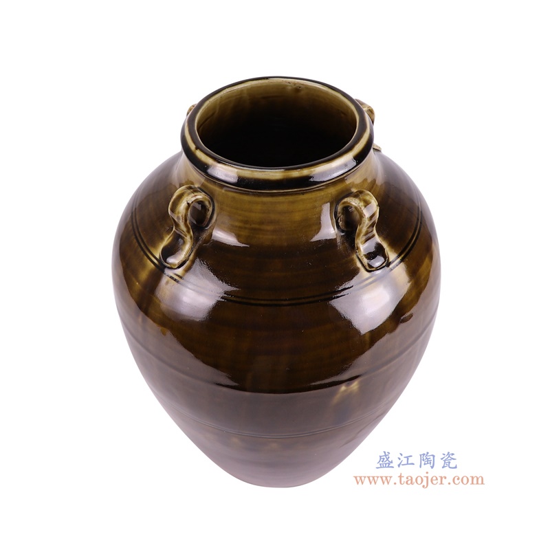 RZSP70-A酱色四耳罐俯视图