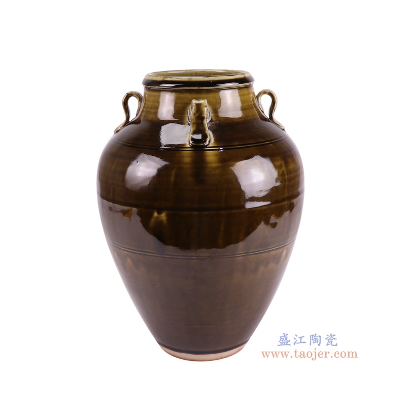 RZSP70-A酱色四耳罐侧面图