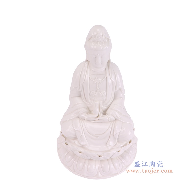 RZSV03-A白色坐莲观音雕塑俯视图