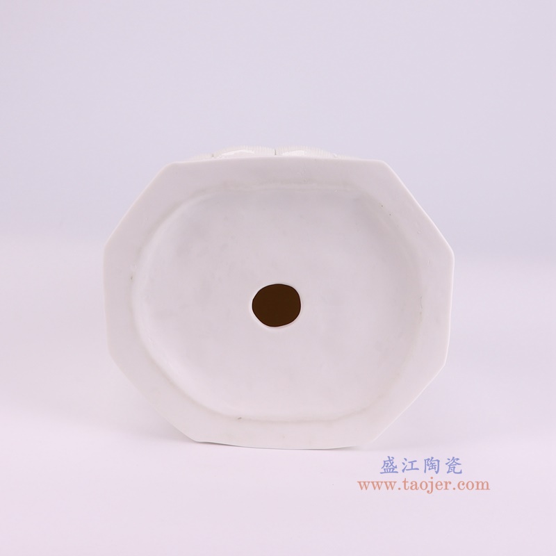 RZSV03-B白色八角坐莲观音雕塑底部图