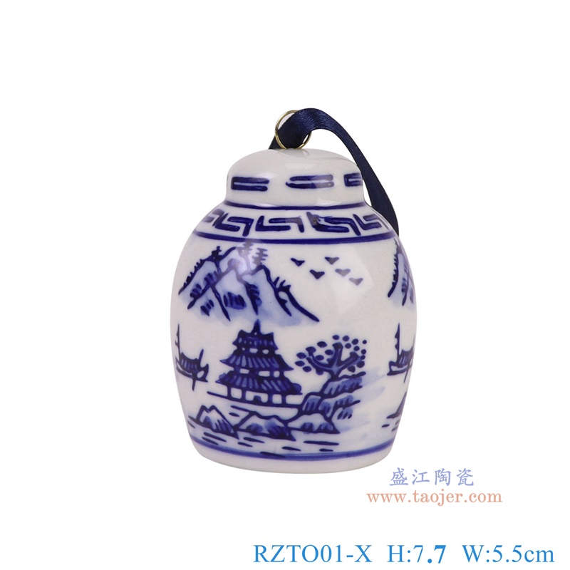 RZTO01-X青花山水坛子圣诞吊坠