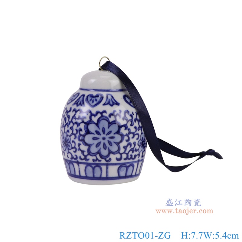 RZTO01-ZG青花花卉坛子圣诞吊坠
