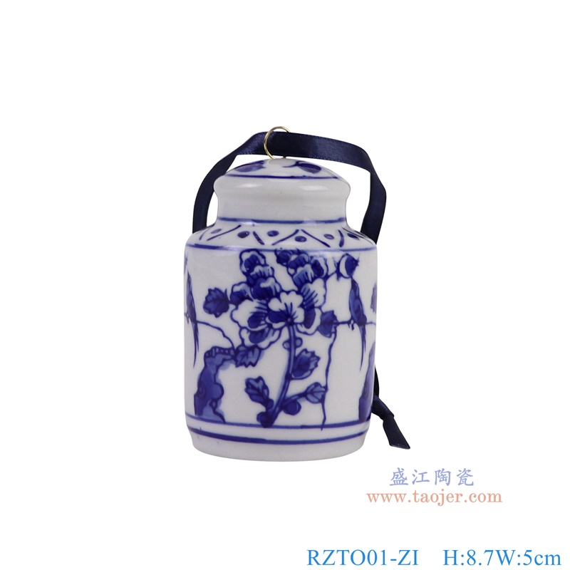 RZTO01-ZI青花花鸟罐子圣诞吊坠