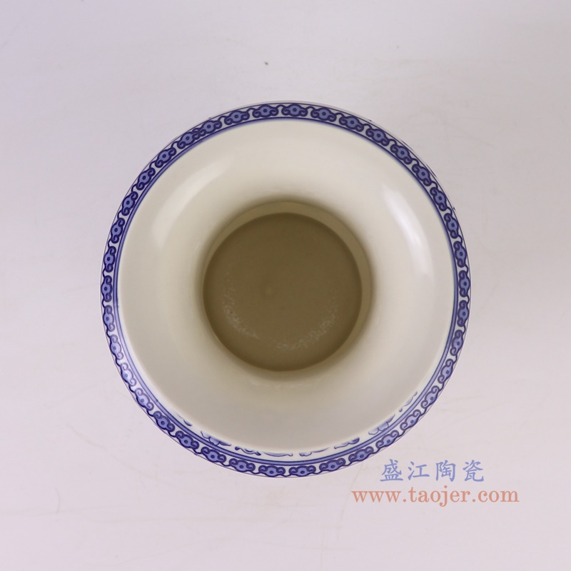 RXBG10-A80件单层青花缠枝莲镂空金钟瓶顶部图
