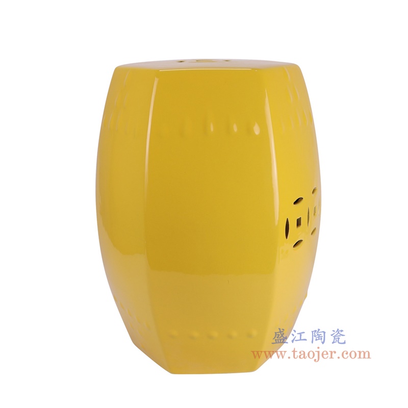 RZKL09-C黄色六方凳子侧面图