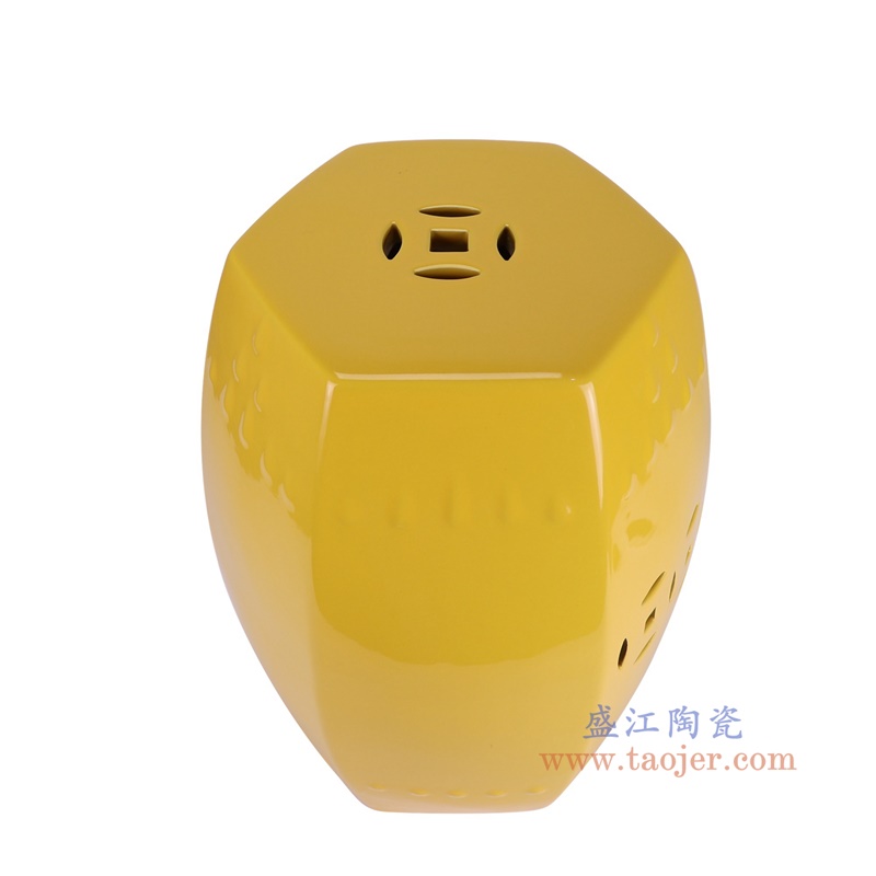 RZKL09-C黄色六方凳子俯视图