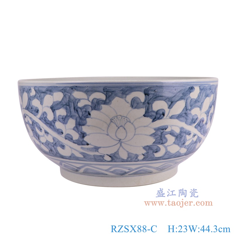RZSX88-C青花缠枝莲大碗正面图