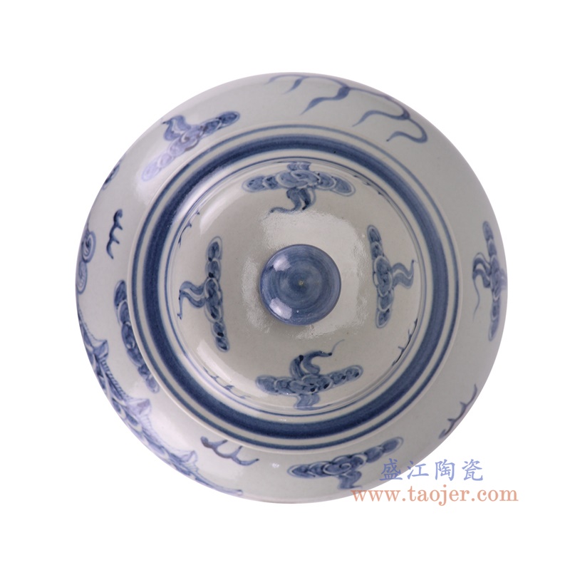 RZSX93-B青花龙纹将军罐顶部图