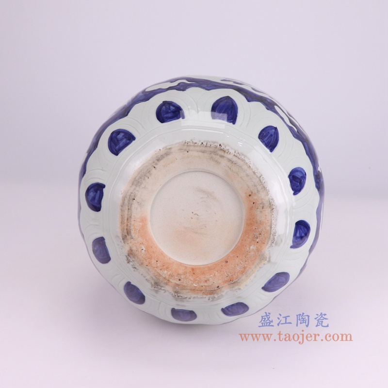 RXBA25青花雕刻白凤凰纹葫芦瓶底部图