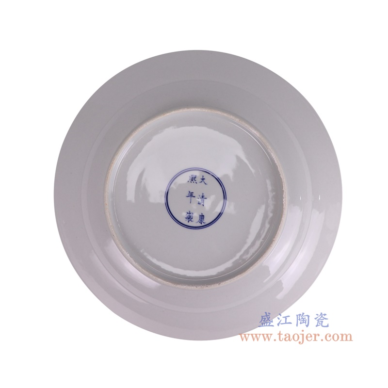 RXBN17-D青花双龙戏珠大圆盘底部图