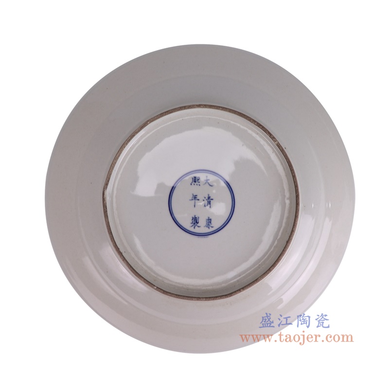 RXBN17-E青花花卉松树大圆盘底部图
