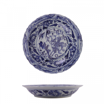 RYVH18-A  青花战将花边大盘 高7直径39底径24重量2.8KG