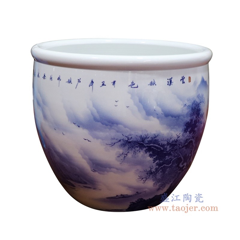 RXAA02青花山水大缸侧面图
