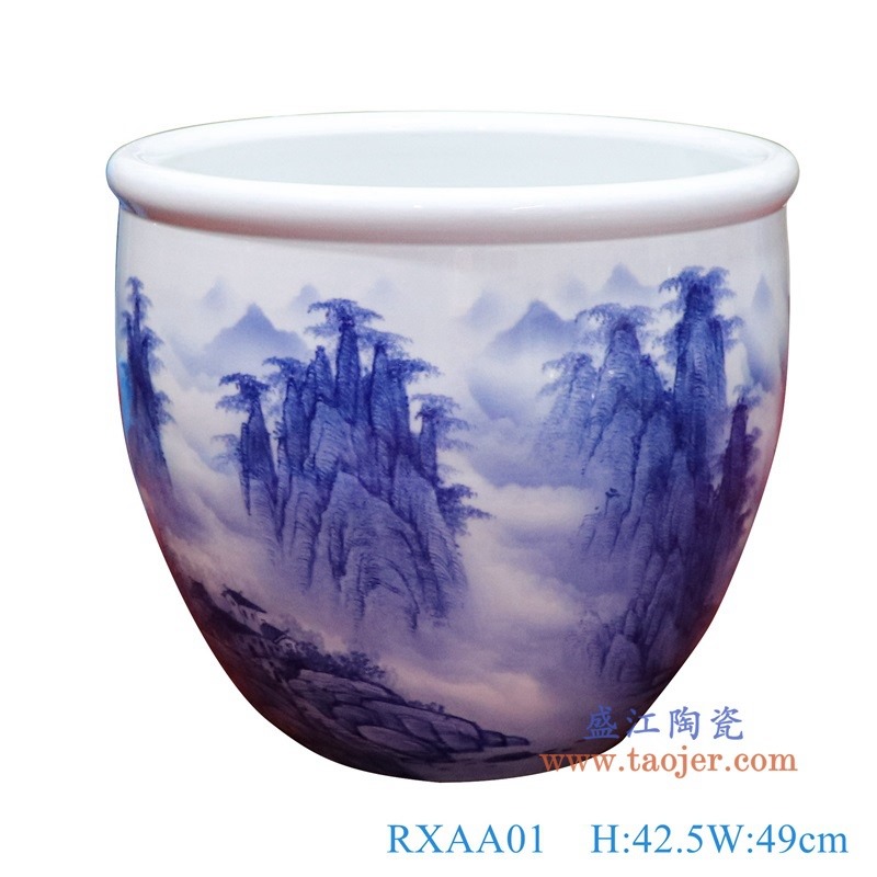 RXAA01青花山水大缸正面图