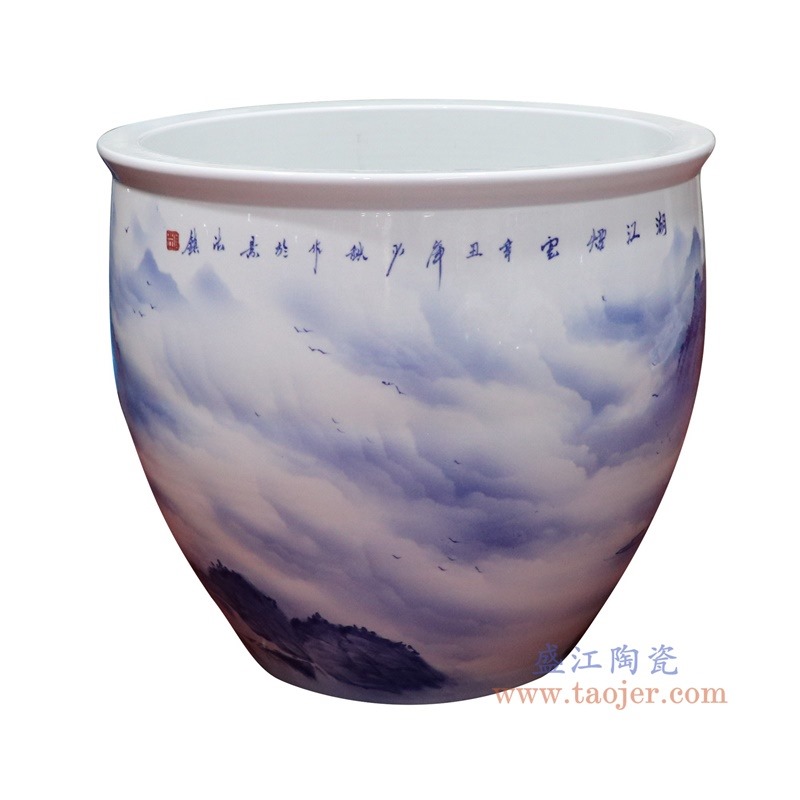 RXAA02青花山水大缸侧面图