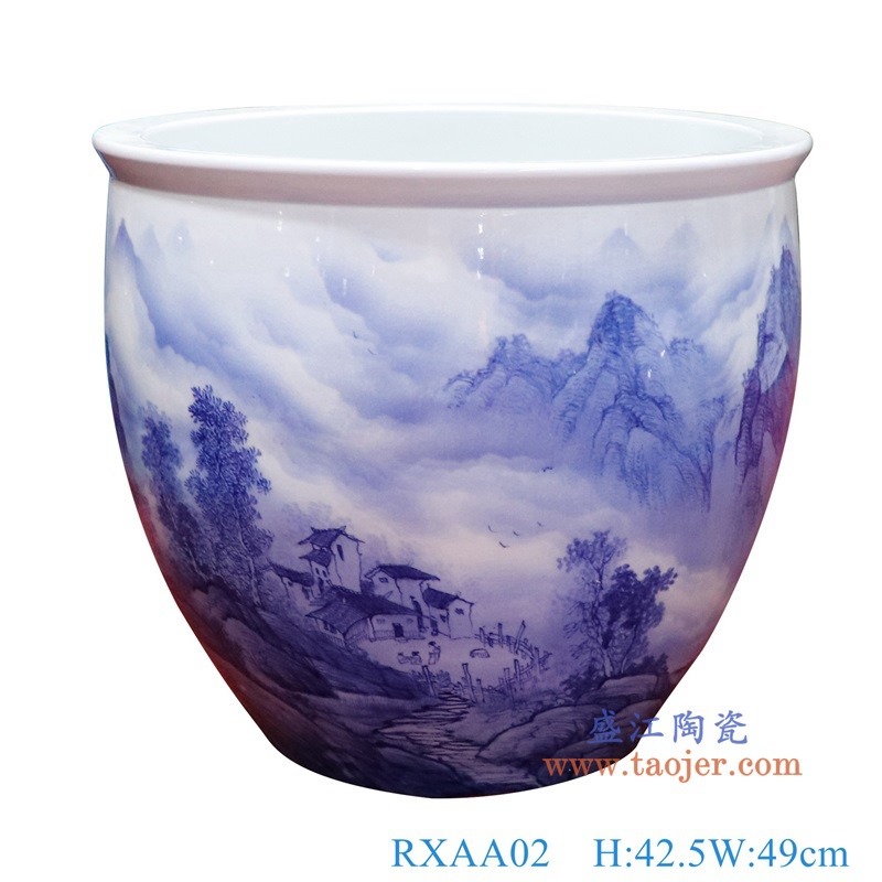 RXAA02青花山水大缸正面图